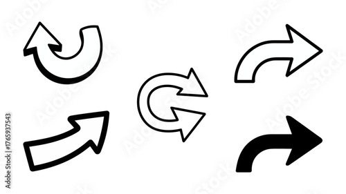 Vector art of hand drawn arrow set collection of different arrow shapes and directions vector illustration of doodle arrows