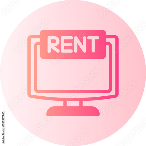 Desktop computer gradient icon