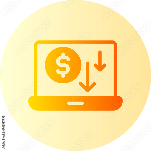 online money gradient icon