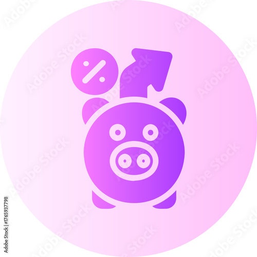 Piggy bank gradient icon