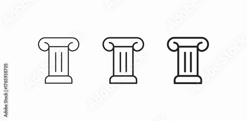 ancient ionic column icon sign vector