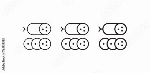 sliced cured sausage icon sign vector
