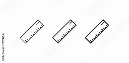 straight edge ruler icon sign vector