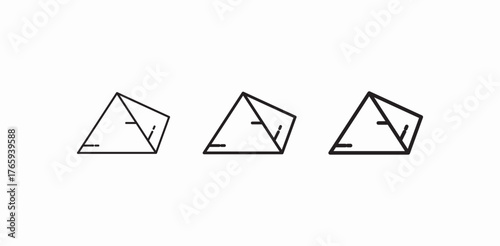 three dimensional prism icon sign vector