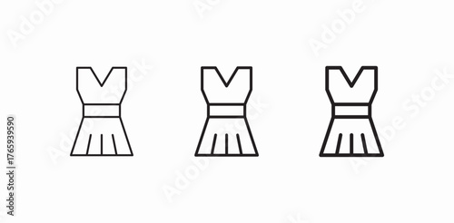 strapless flared dress icon sign vector