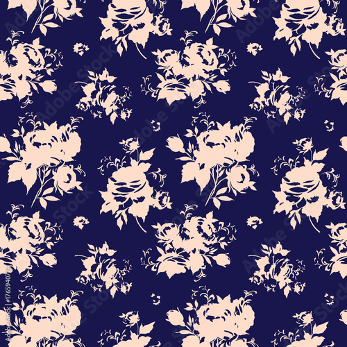 Seamless Pattern with Cute Daisy Flowers and Pansies. Feminine Texture in Country Style for Cloth, Textile, Wallpaper.	