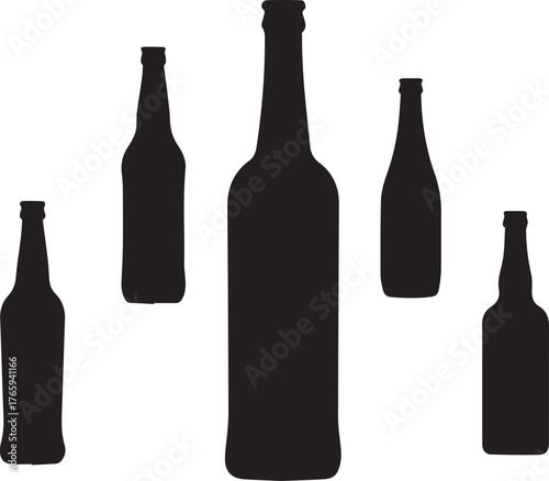 set of wine bottles 100% VECTOR FILE 