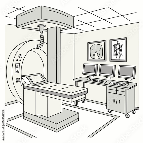 Ct scan room illustration