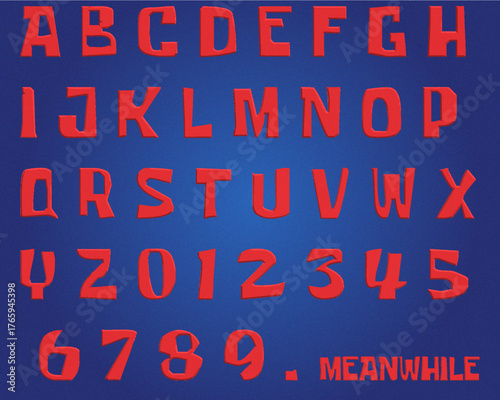 meanwhile red cartoon alphabet 3D