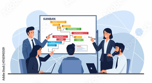 Kanban Board Project Team Collaboration Visualization and Planning Strategy