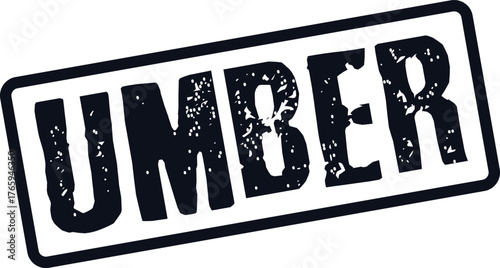 Umber Color Distressed Grunge Stamp Label with Text for Creative Projects