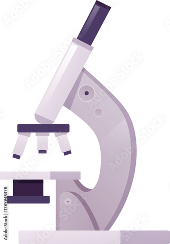 Microscope flat vector icon, chemistry instrument, microbiology magnifying tool, scientific research concept