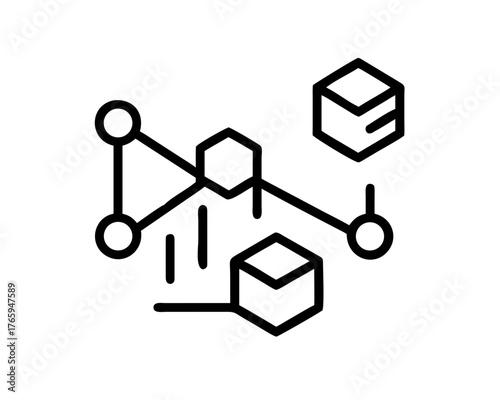 Blockchain network icon representing digital ledger