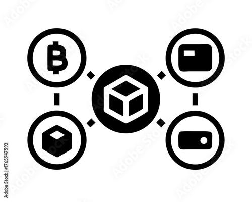 Blockchain network concept, showing cryptocurrency