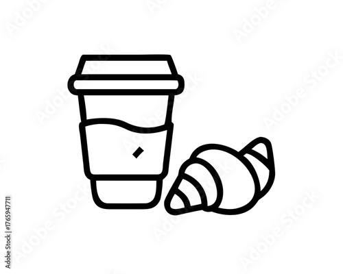 Coffee and croissant, a perfect morning combo