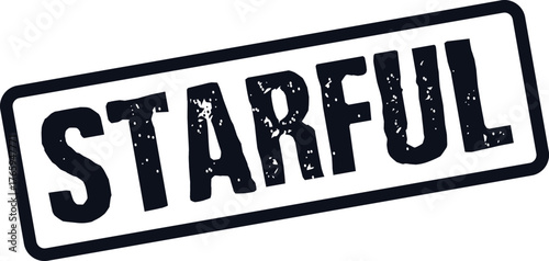 Grungy STARFUL rubber stamp effect creates an impactful visual for inspiring messages and creative branding