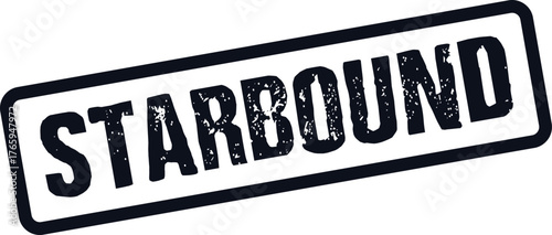 Vintage Look STARBOUND Text Stamp for Aspirational Journeys and Future Oriented Concepts