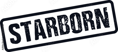 Textured STARBORN Word Rubber Stamp Ideal for Fantasy Themes and Creative Storytelling Projects