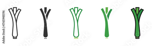 leek vegetable icon set, vector illustration . 