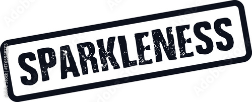 A black distressed rubber stamp mark clearly displays the word SPARKLENESS within a rectangle