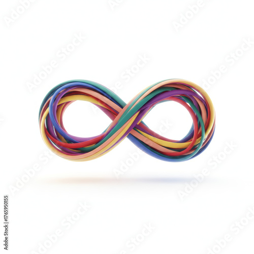 Colorful infinity symbol representing inclusivity and continuous support