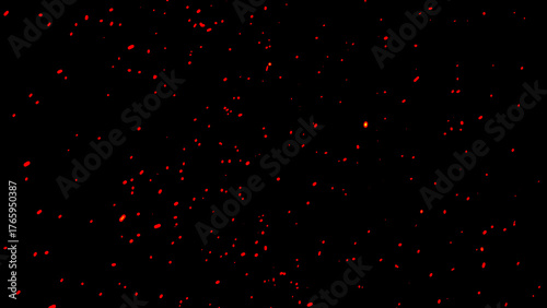 Bright sparks scattered across a dark background, like glowing embers in the night. Each particle glows a soft orange-red hue, creating a sense of movement and warmth. Fire particles floating in space