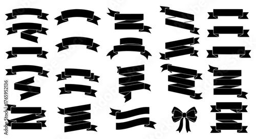 Collection of ribbon banners, perfect for adding text and creating eyecatching designs