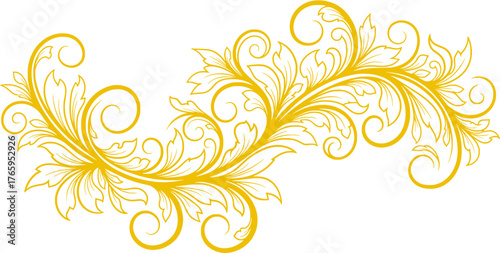 Elegant Yellow Floral Ornamentation Design