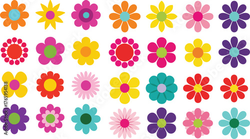 Beautiful simple vector flowers set design eps