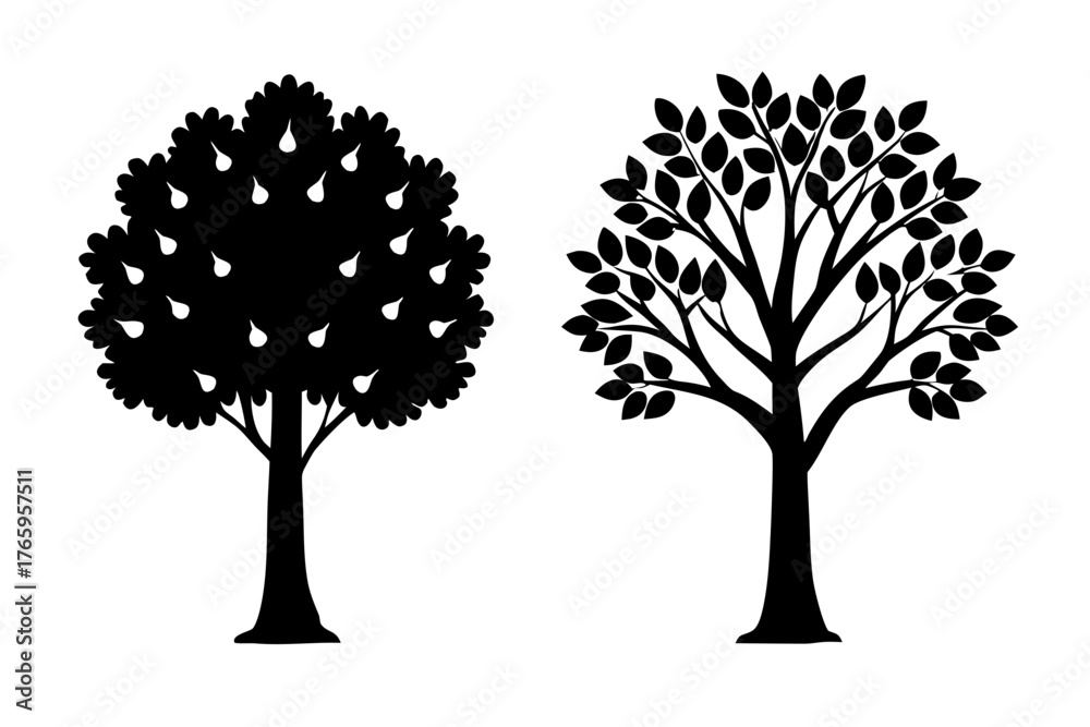 Fototapeta premium tree black vector, tree silhouette art, tree clip art