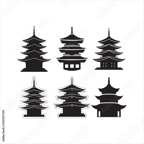 vector illustration of a buddhist temple
