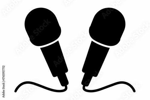 microphone black silhouette vector, mic symbol, microphone icon