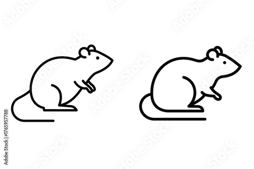 Rat Animals icon set. Simple vector icons isolated on a white background