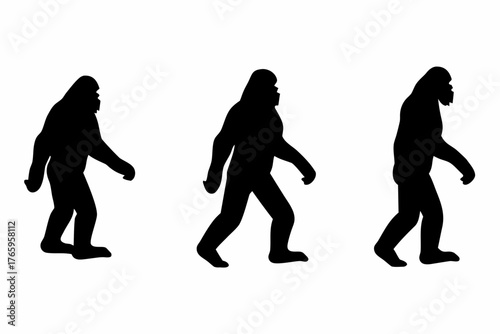 bigfoot silhouette vector set, bigfoot black symbol, bigfoot icon