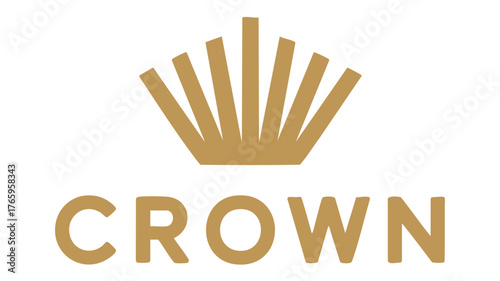 Elegant golden crown logo and text emblem for premium brands and royalty themes