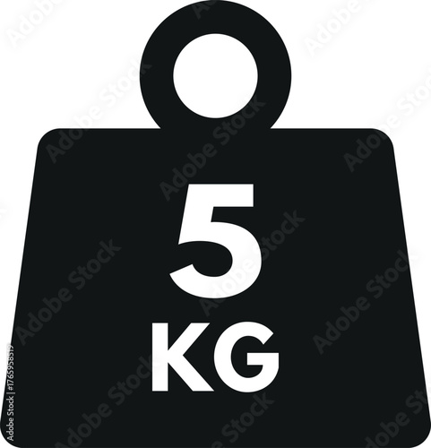 5 kilogram weight icon . 5 kilogram icon . Vector illustration