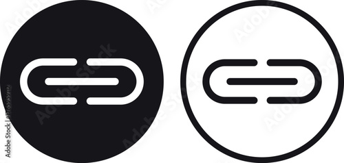 Attach file icon set in two styles . Vector illustration