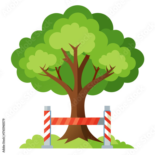 Tree protection with white background