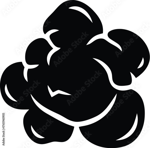 Simple Puffed Popcorn Kernel - Light and Airy Silhouette