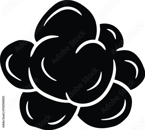 Simple Puffed Popcorn Kernel - Light and Airy Silhouette