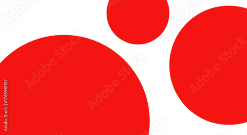 Circle Red White Background. Geometric Abstract Simple Template. Corporate Branding Presentation. Vector Illustration Design
