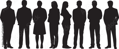 Professional Office Workers  Silhouette Illustration