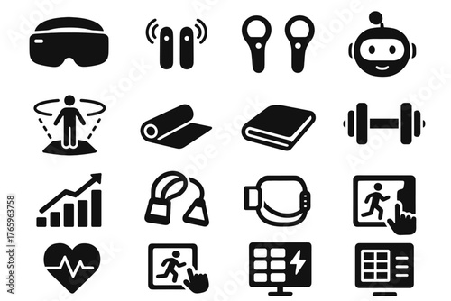 Ar ai virtual motion hand tracker icon interactive sensors panel trainer vector