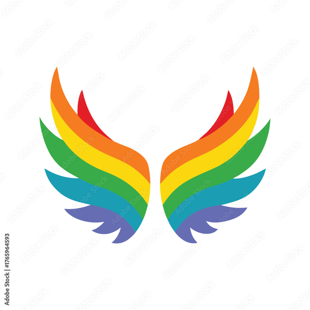 Fototapeta premium rainbow wings vector