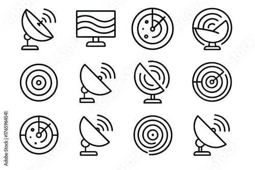 Echo pulse vector wave ring icon tracking scanner circle icons radar layered