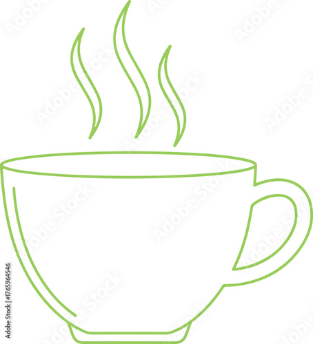 Cozy up with a hot cup of coffee or tea with this elegant line art illustration