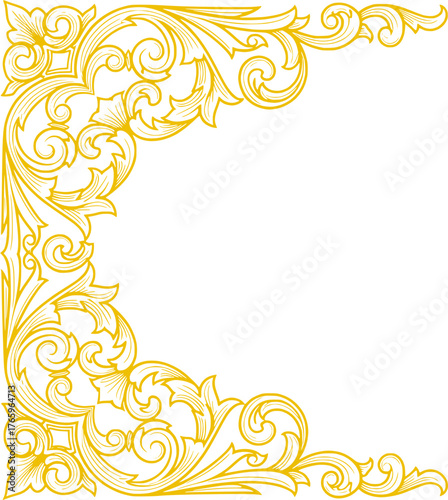 Ornate Gold Decorative Corner Design