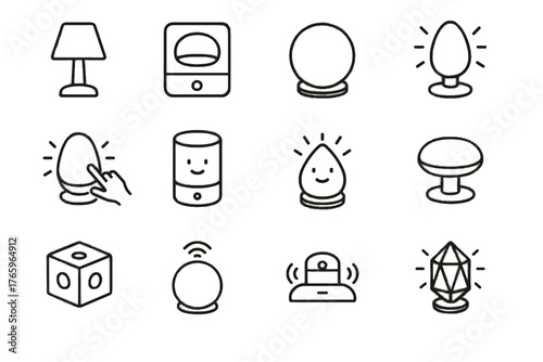 Vector intelligent light icon lamp table lighting glow mood ambient icons sphere