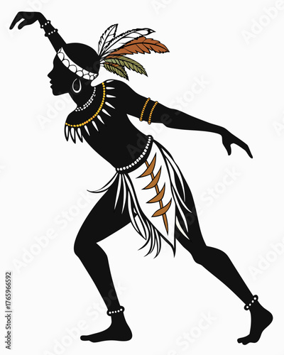 African man dancing in traditional costume