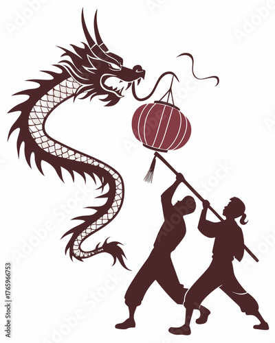 Chinese dragon dance performance